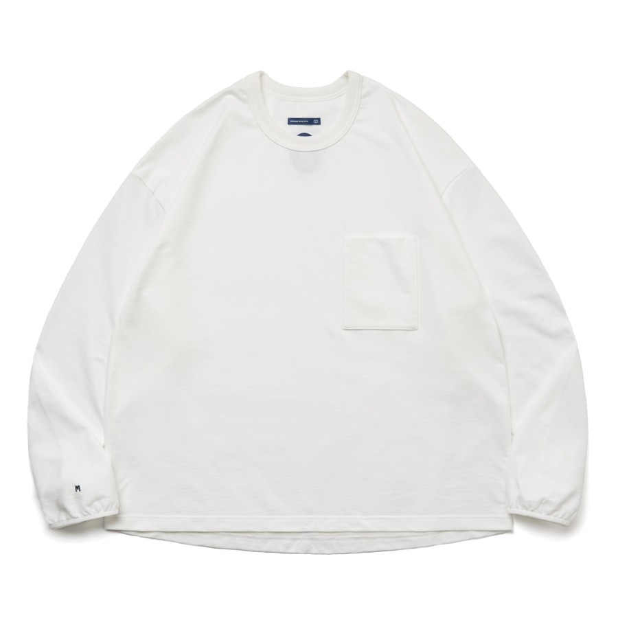 Tops 432HZ | Melsign - November L/S Pocket Tee - White