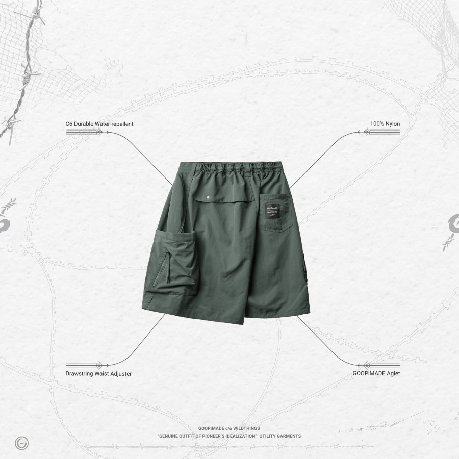 Bottoms 432HZ | Goopimade Segmentation Utility Shorts - Slate Gray