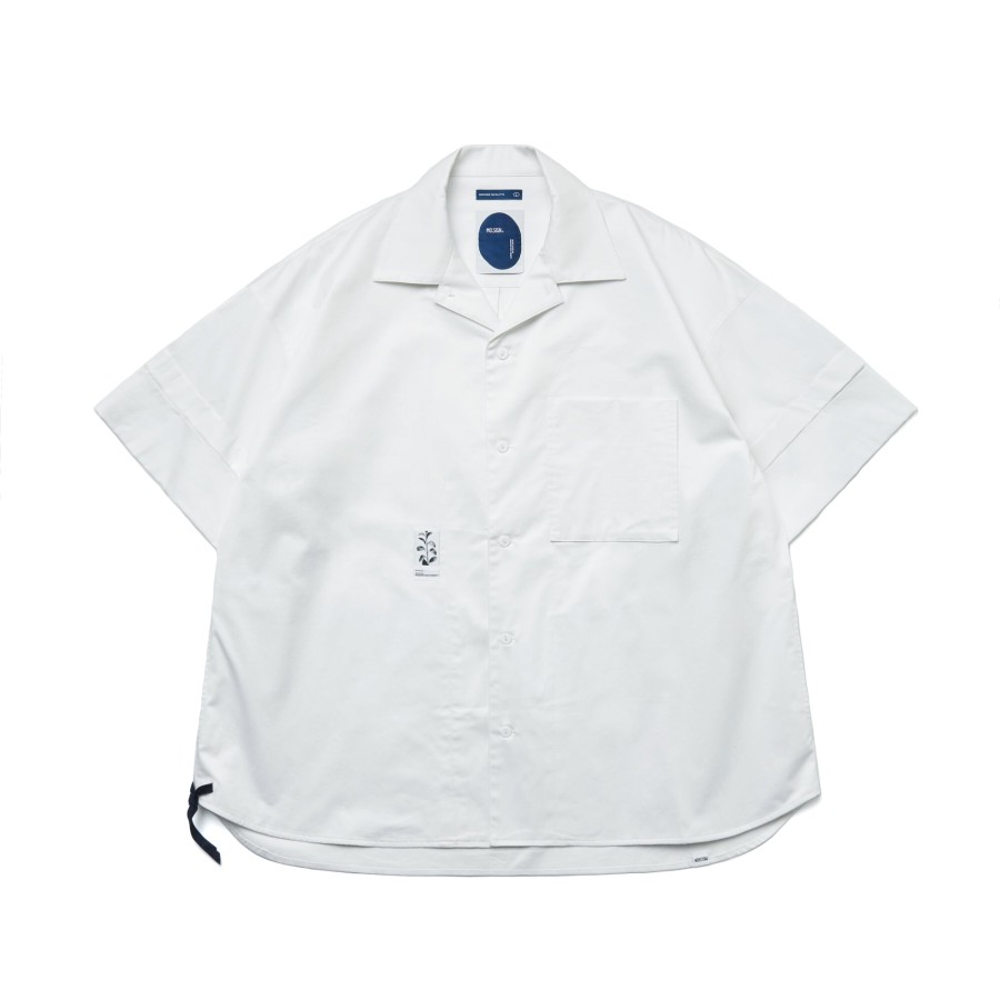 Tops 432HZ | Melsign - Label Pocket Shirt - White