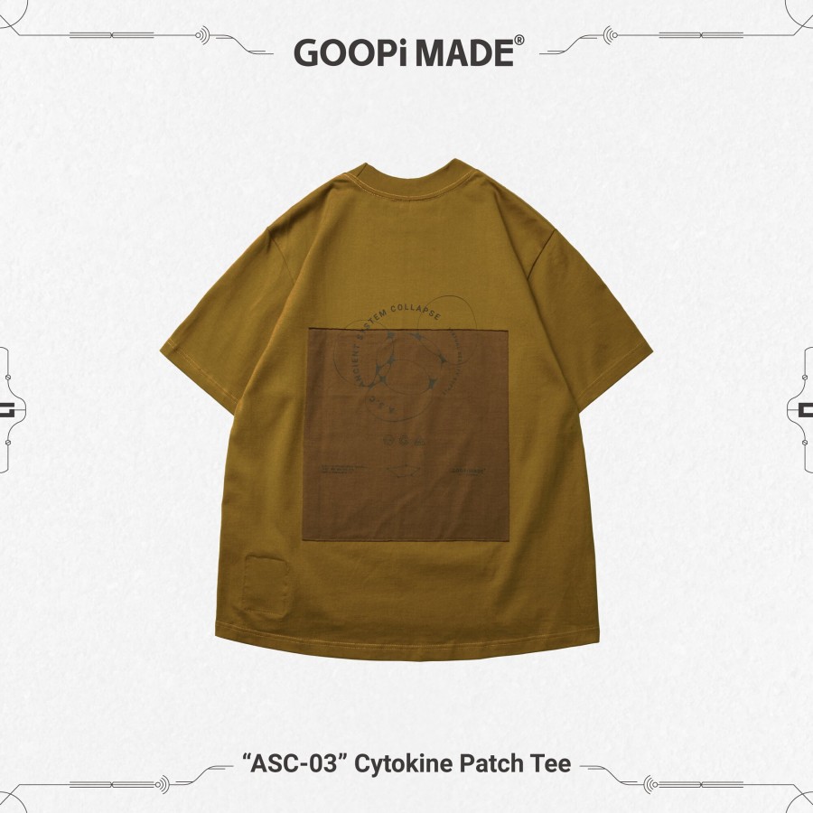 Tops 432HZ | Goopimade "Asc-03" Cytokine Patch Tee - Mustard