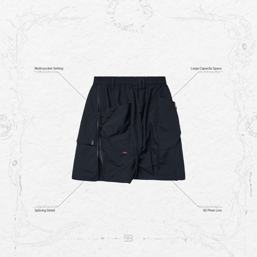 Bottoms 432HZ | Goopimade "Sr-1L" Softbox Zipper Utility Shorts - Bathy