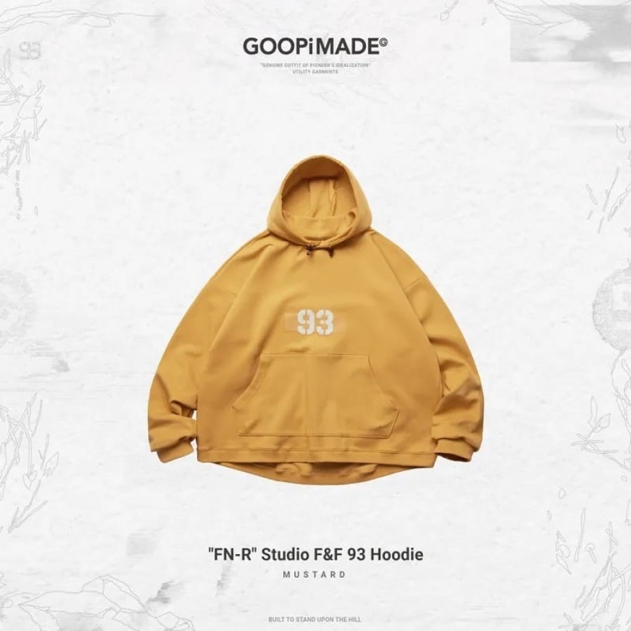 Tops 432HZ | Goopimade "Fn-R" Studio F&F 93 Hoodie - Mustard