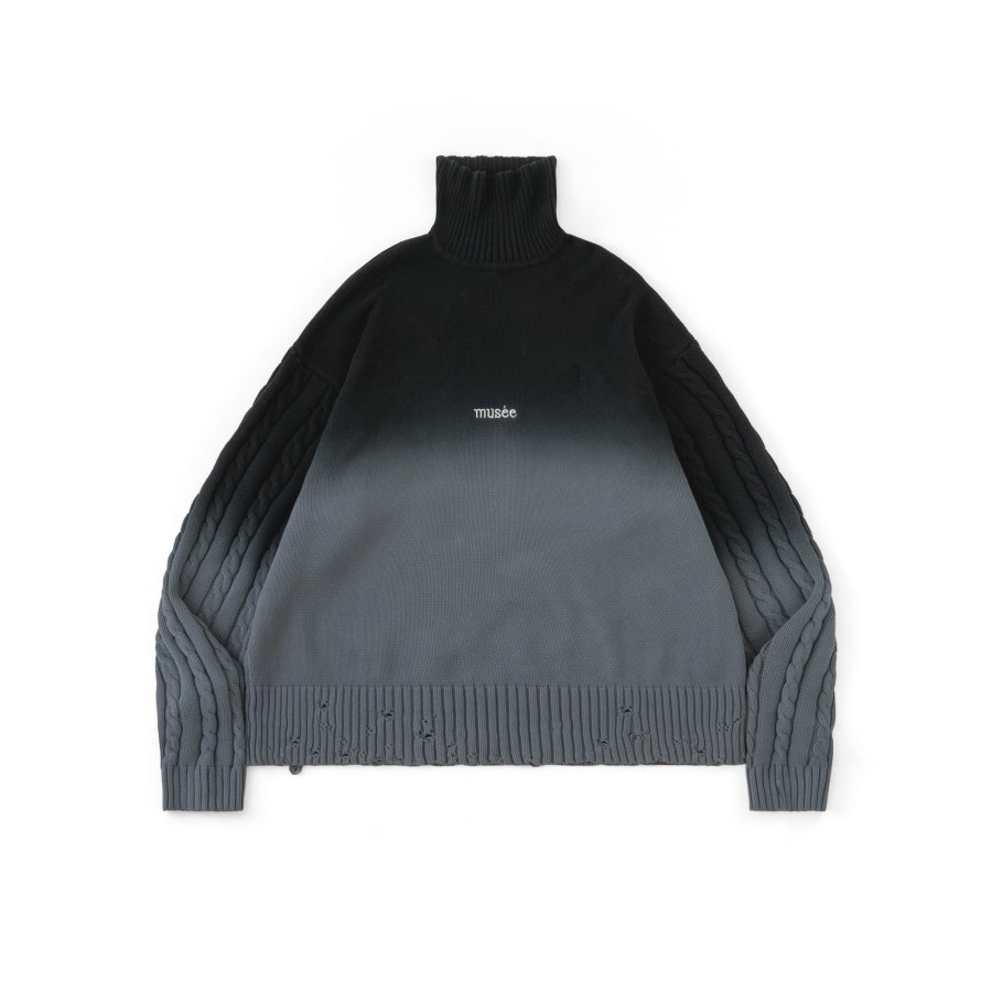 Tops 432HZ | Melsign X Mouggan - Turtleneck Sweater - Dark Grey