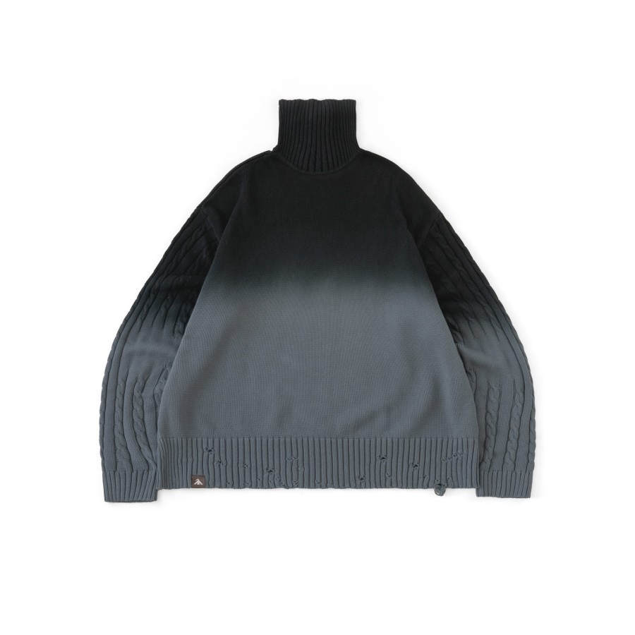 Tops 432HZ | Melsign X Mouggan - Turtleneck Sweater - Dark Grey