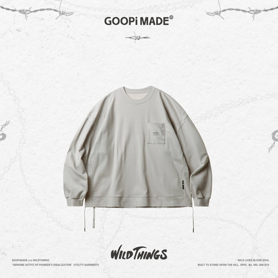 Tops 432HZ | Goopimade Wide L/S Tee - L-Gray