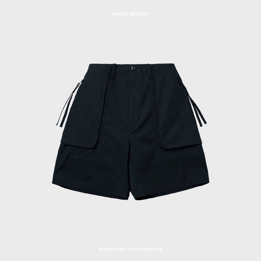 Bottoms 432HZ | Simple Design - Structure Utility Shorts - Navy