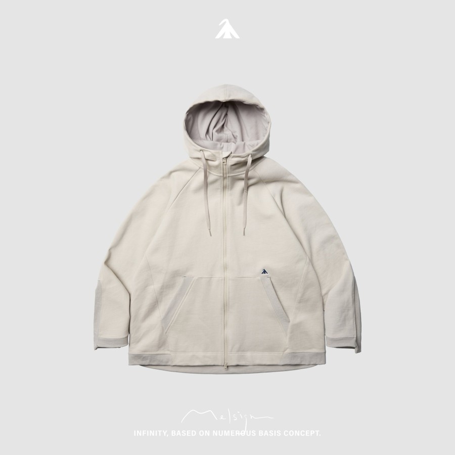 Tops 432HZ | Melsign - Full-Zip Hooded Jacket - Bone