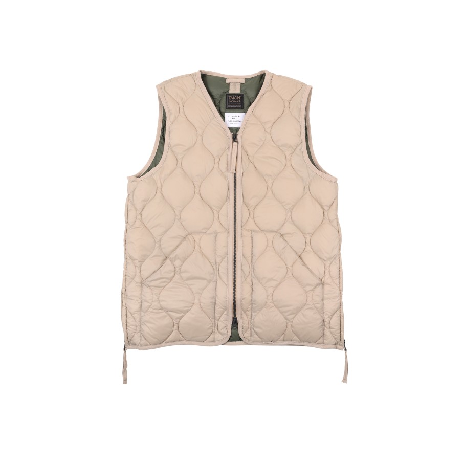 Tops 432HZ | Taion Military V-Neck W-Zip Down Vest Taion-001Alszml-1