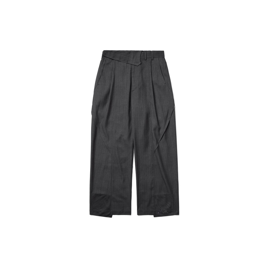 Bottoms 432HZ | Melsign - "Nefelibata" Asymmetrical Trousers - Iron