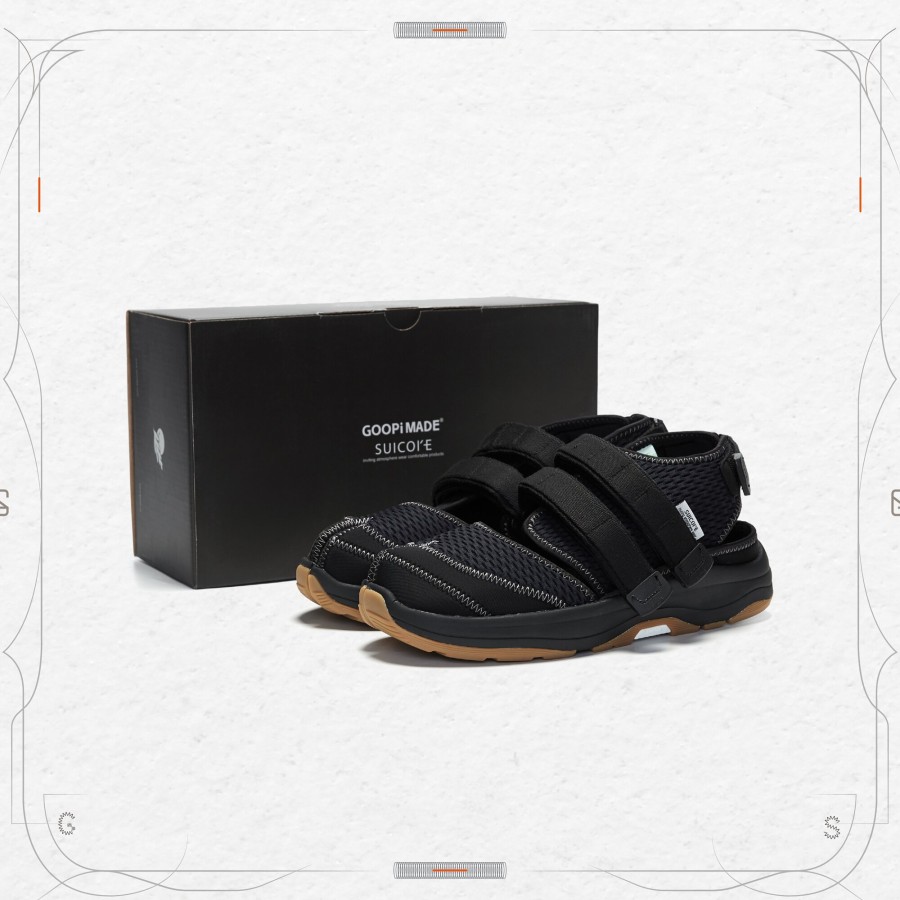 Footwear 432HZ | Goopimade "Gsk-09" Ninzai Tabi Sandals - Black