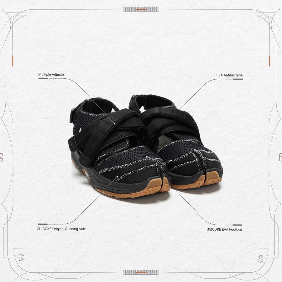 Footwear 432HZ | Goopimade "Gsk-09" Ninzai Tabi Sandals - Black