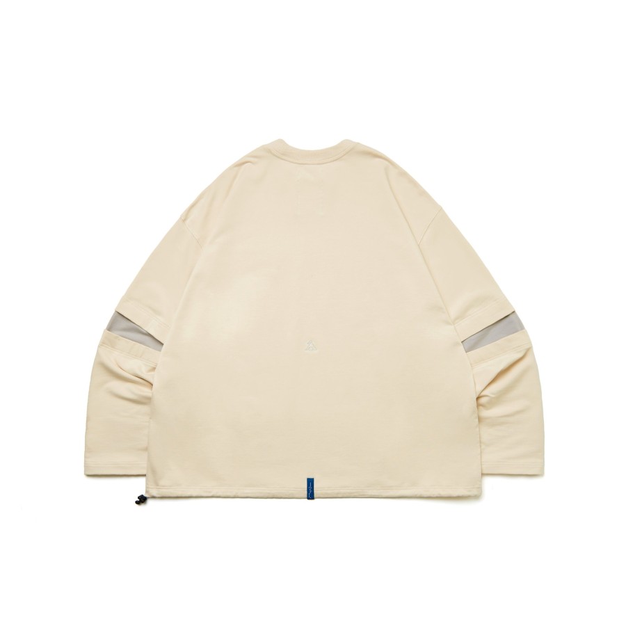 Tops 432HZ | Melsign - Stitching Detail L/S Tee - Cream