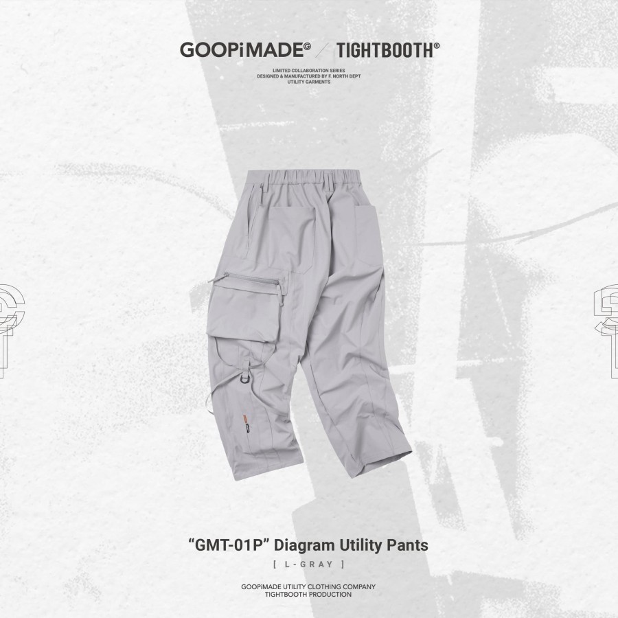 Bottoms 432HZ | Goopimade "Gmt-01P" Diagram Utility Pants - L-Gray