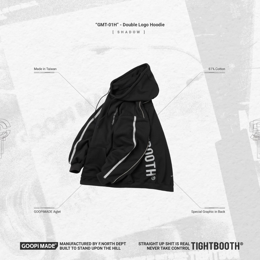 Tops 432HZ | Goopimade "Gmt-01H" - Double Logo Hoodie - Shadow