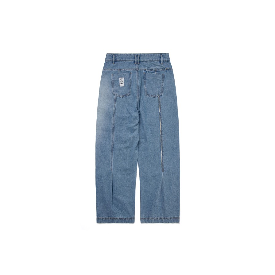 Bottoms 432HZ | Melsign - Stitching Fringe Denim - Natural