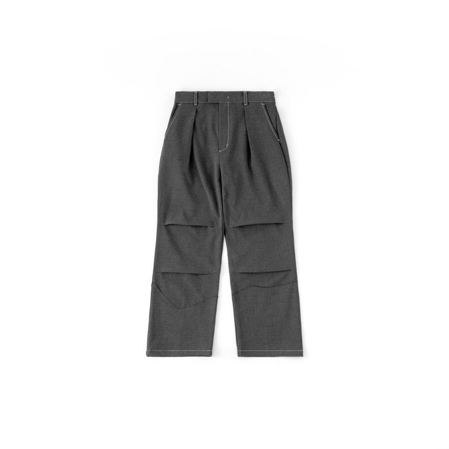 Bottoms 432HZ | Melsign X Mouggan - Side Seam Pants - Dark Grey