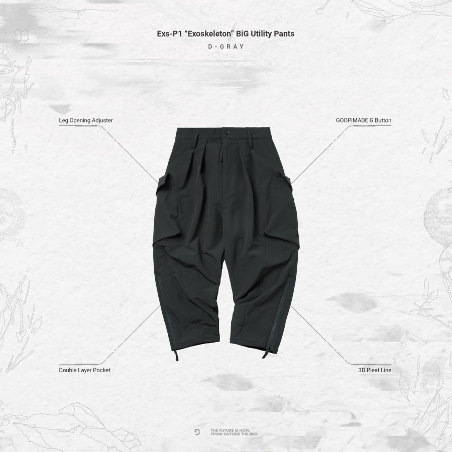 Bottoms 432HZ | Goopimade Exs-P1 "Exoskeleton" Big Utility Pants - D-Gr