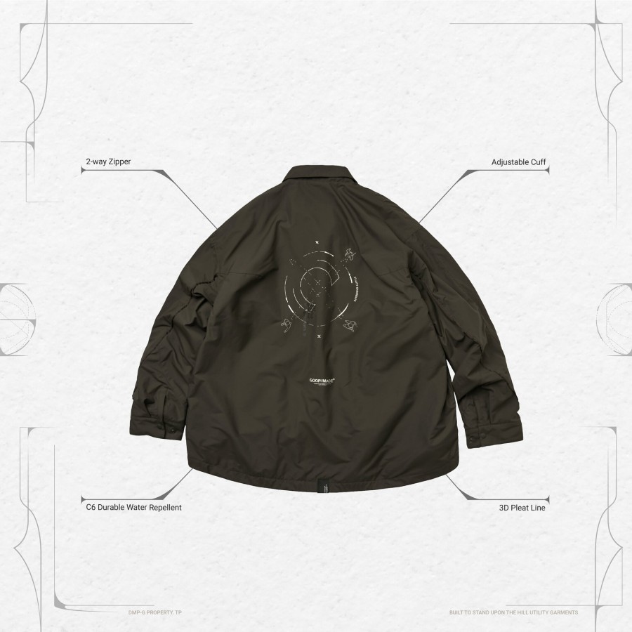 Tops 432HZ | Goopimade "Pc-X3" Softbox Coach Jacket - D-Buschgrun