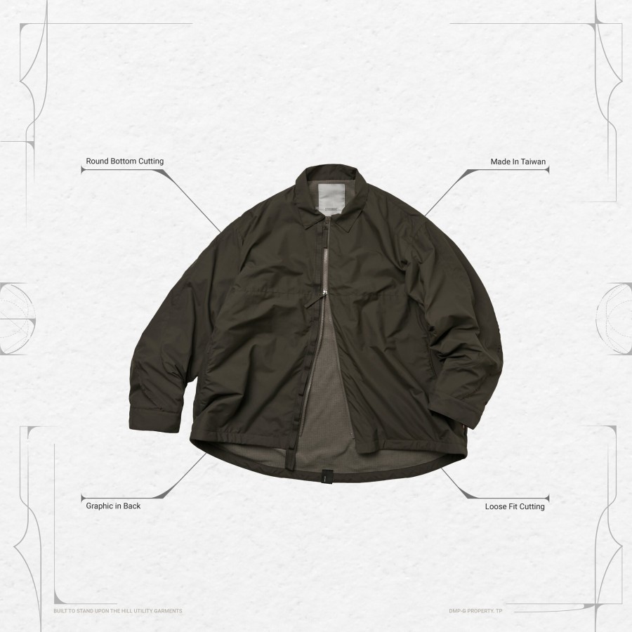 Tops 432HZ | Goopimade "Pc-X3" Softbox Coach Jacket - D-Buschgrun