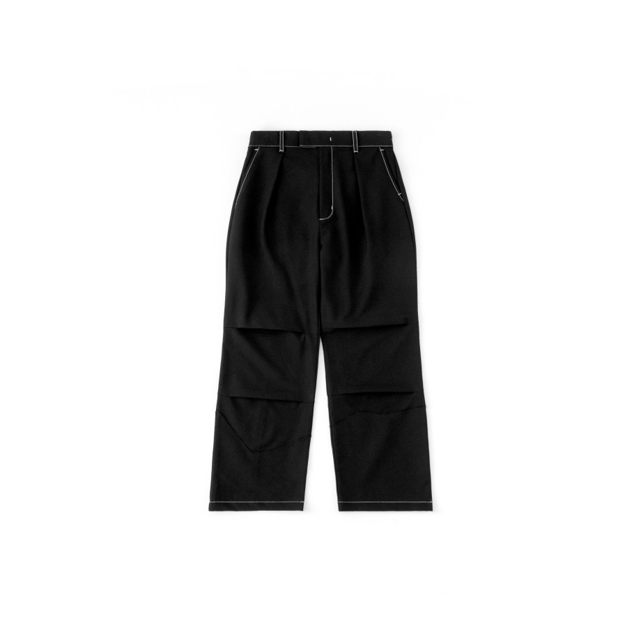 Bottoms 432HZ | Melsign X Mouggan - Side Seam Pants - Black