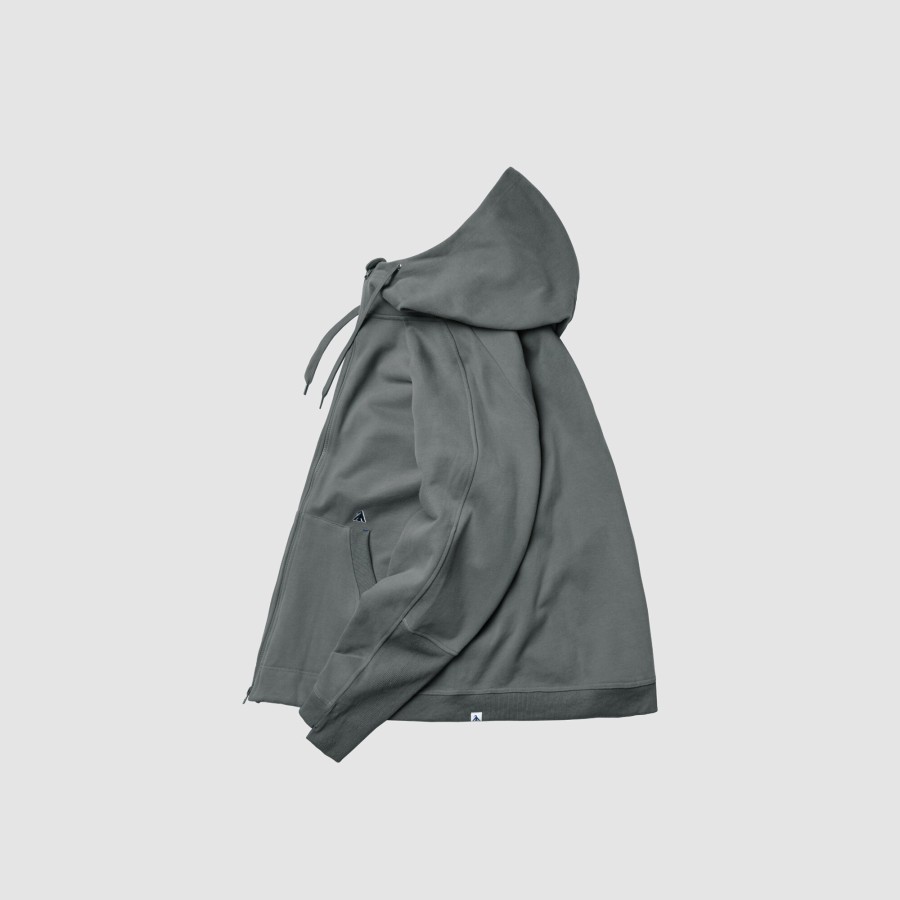 Tops 432HZ | Melsign - Full-Zip Hooded Jacket - Dusty Gray