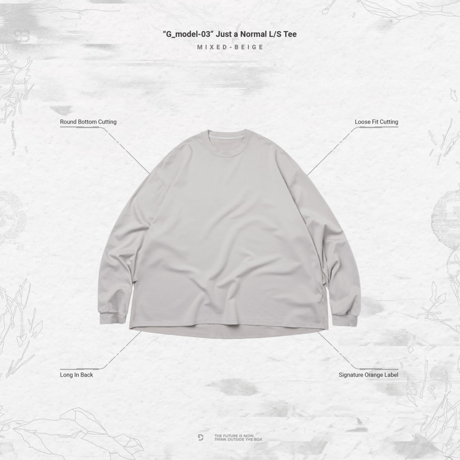 Tops 432HZ | Goopimade "G_Model-03" Just A Normal L/S Tee - Mixed-Be