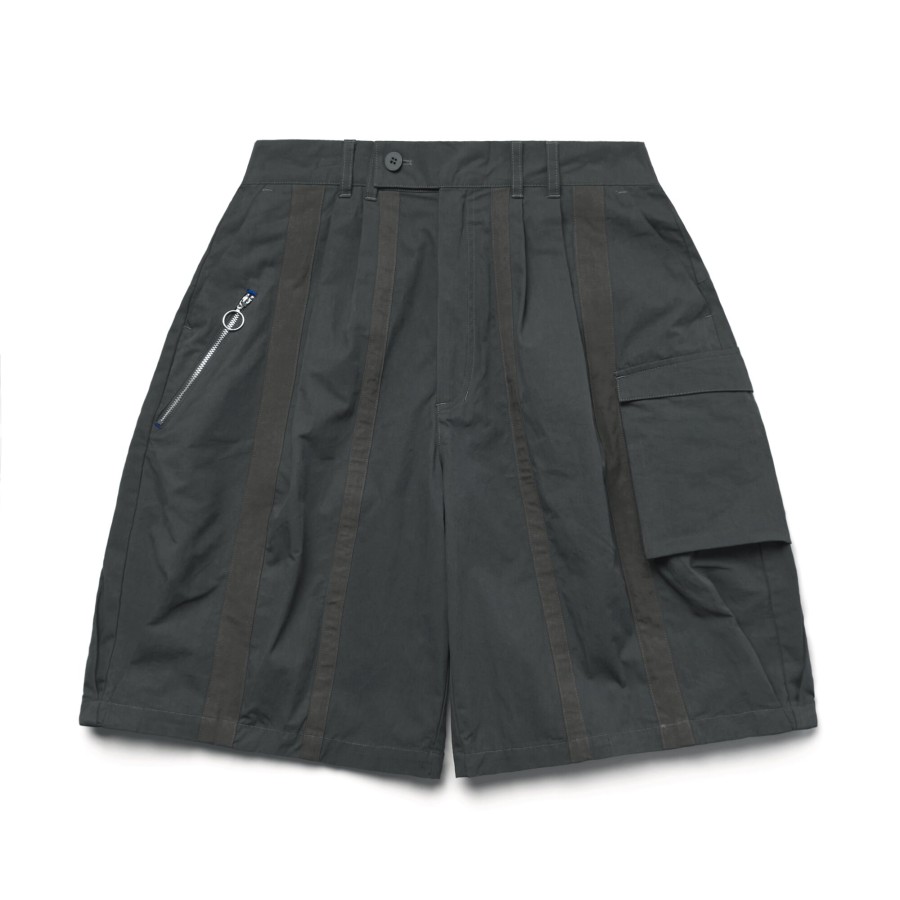 Bottoms 432HZ | Melsign - Stripe Pocket Shorts - Iron