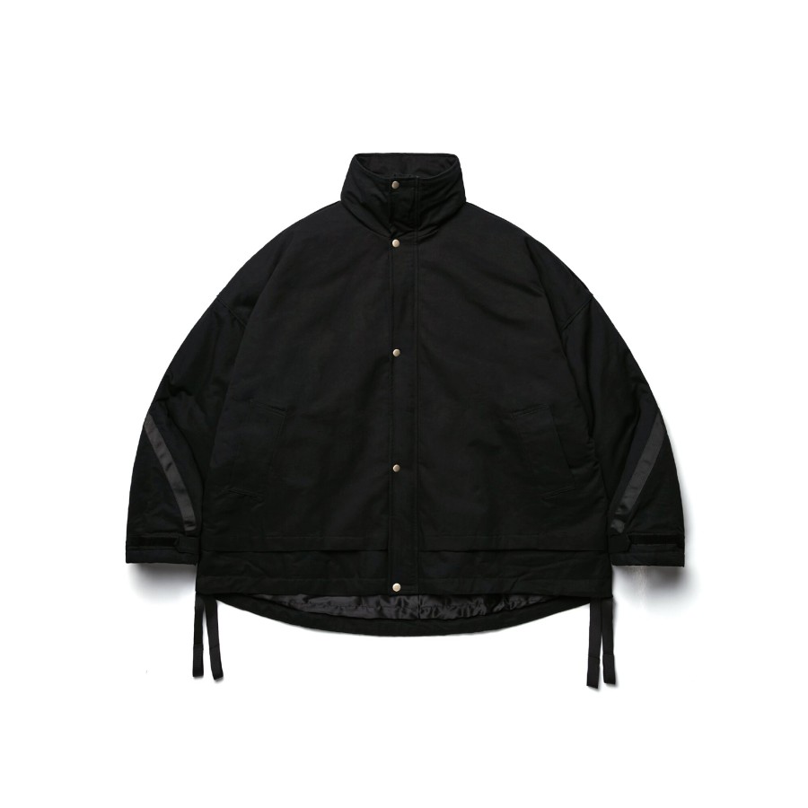 Tops 432HZ | Melsign X Mouggan - Oversized Layered Coat - Black