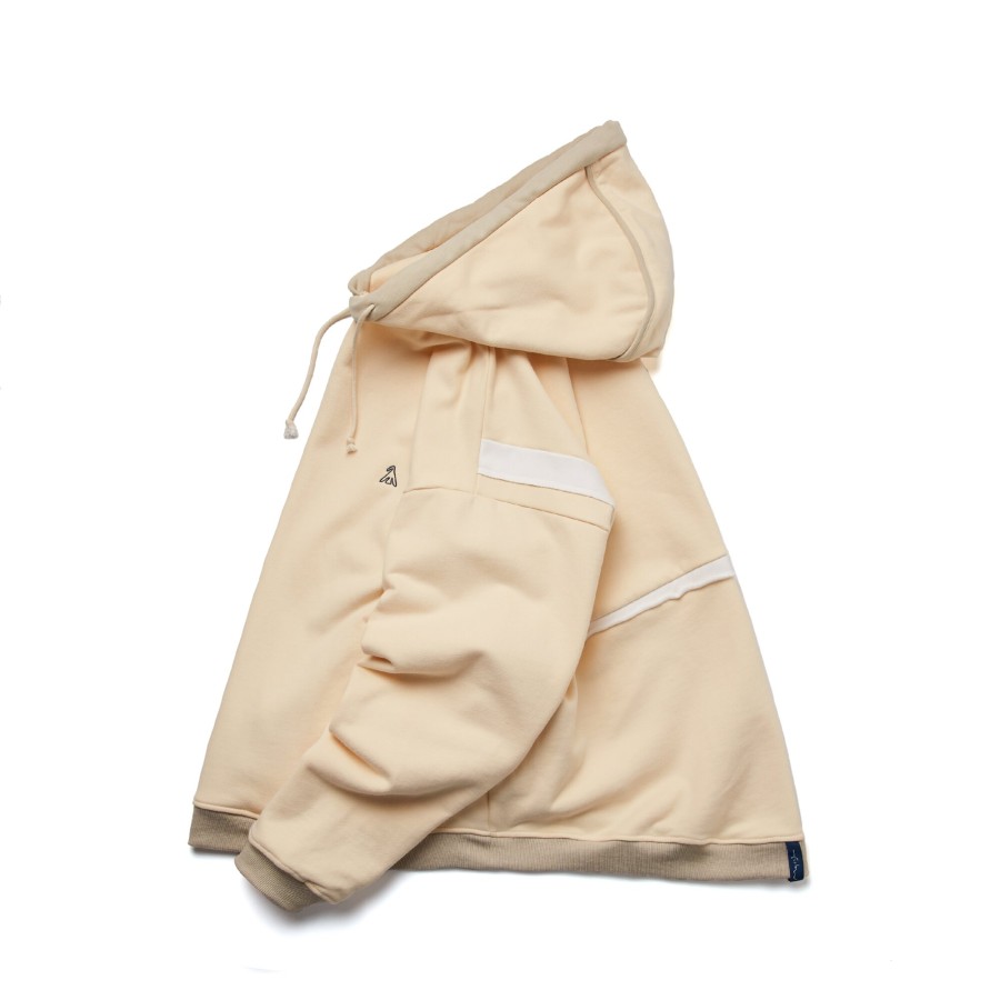 Tops 432HZ | Melsign - Detailed Hoodie - Cream