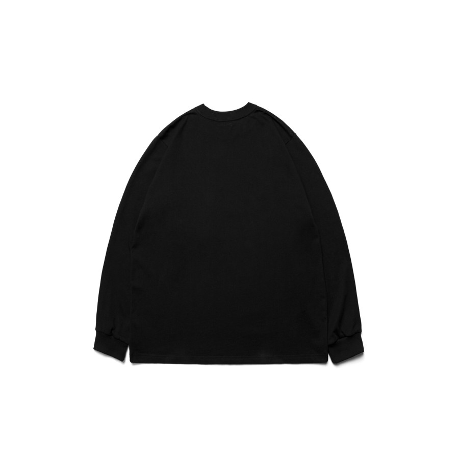 Tops 432HZ | Simple Design - C.T. Long Sleeve Pocket Tee - Black