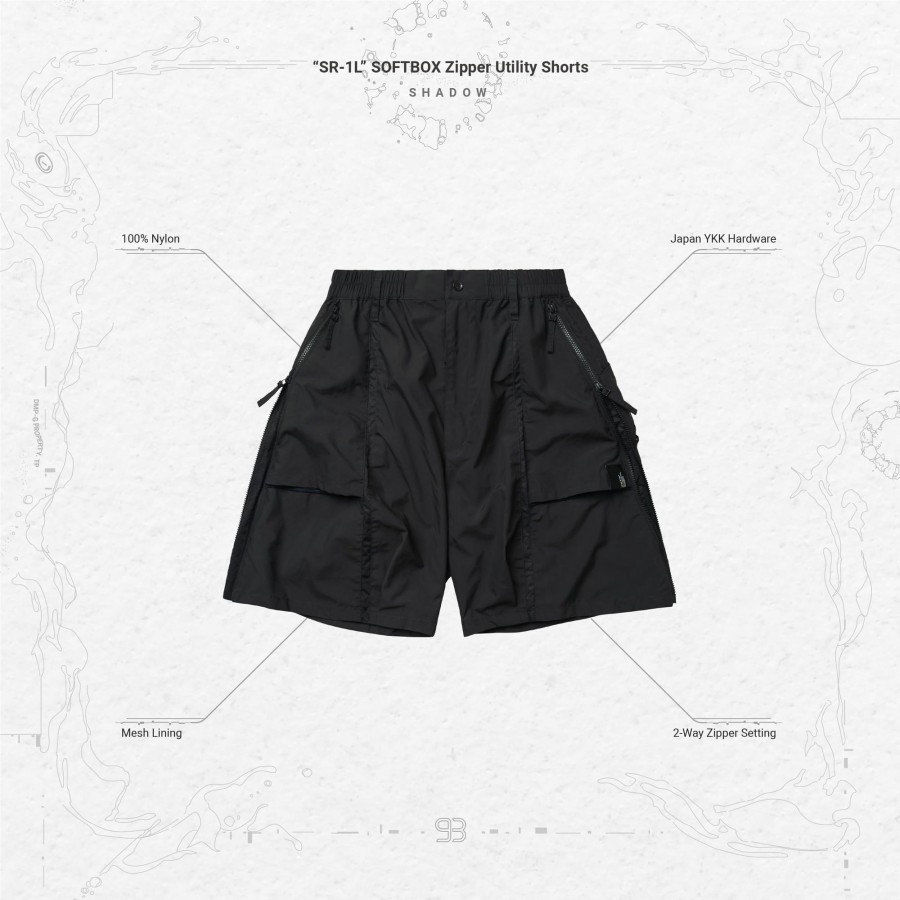 Bottoms 432HZ | Goopimade "Sr-1L" Softbox Zipper Utility Shorts - Shado