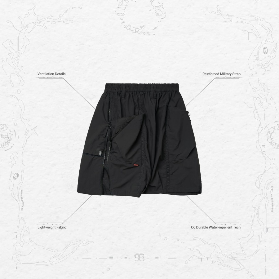 Bottoms 432HZ | Goopimade "Sr-1L" Softbox Zipper Utility Shorts - Shado