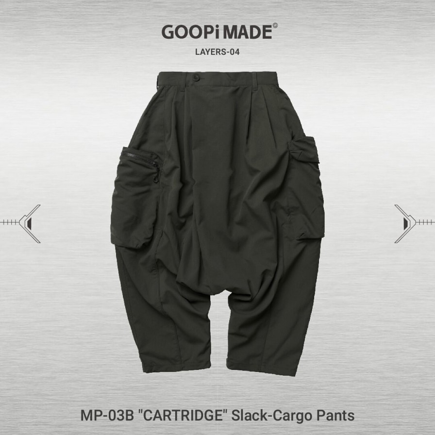 Bottoms 432HZ | Goopimade Mp-03B "Cartridge" Slack-Cargo Pants - Taupe