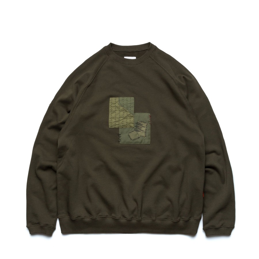 Tops 432HZ | Patchwork - Sweat Shirt/ Olive