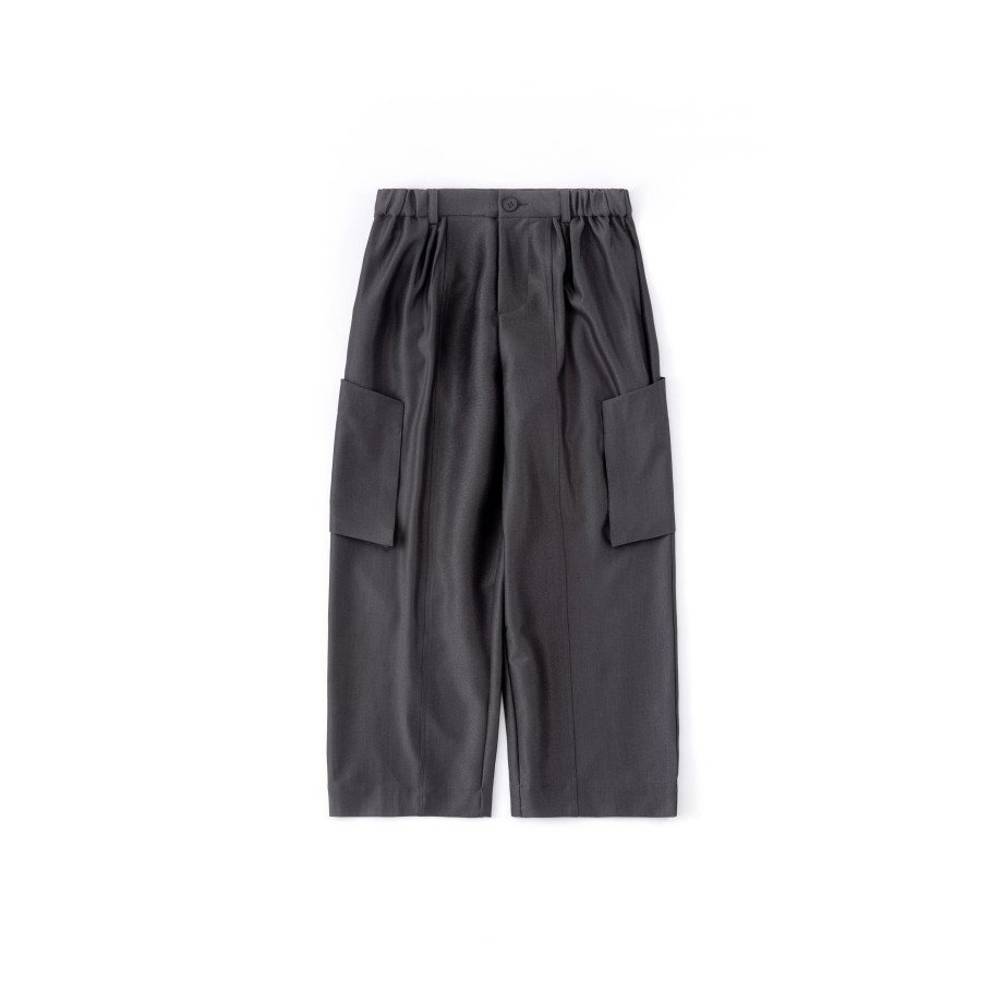 Bottoms 432HZ | Melsign X Mouggan - Wide Leg Suit Pants - Dark Grey