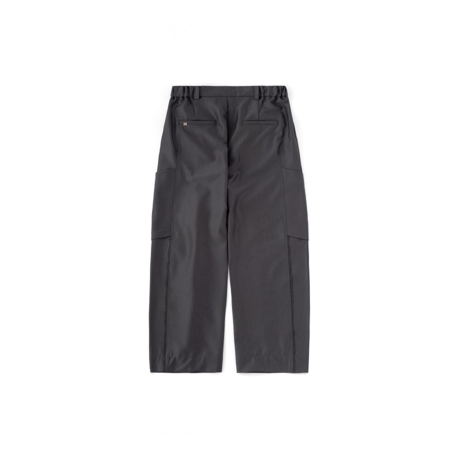 Bottoms 432HZ | Melsign X Mouggan - Wide Leg Suit Pants - Dark Grey