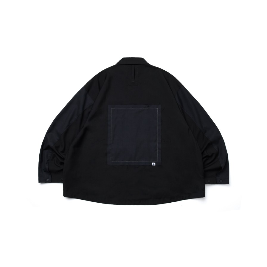 Tops 432HZ | Melsign - Patched Ov-L/S Shirt - Black