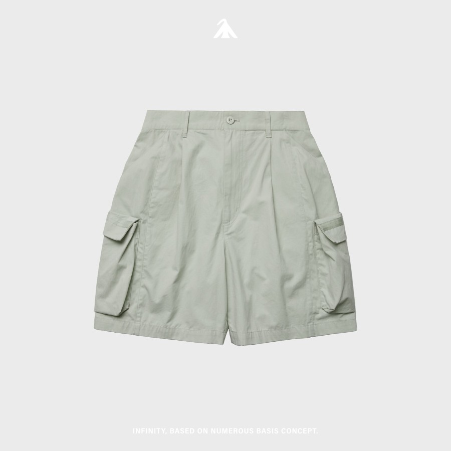 Bottoms 432HZ | Melsign - Strap Washed Cargo Shorts - Bone