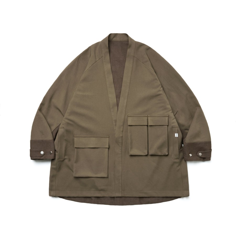 Tops 432HZ | Melsign - 2-Way Functional Kimono Overcoat - Khaki