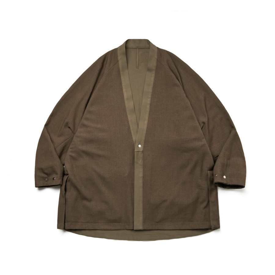 Tops 432HZ | Melsign - 2-Way Functional Kimono Overcoat - Khaki