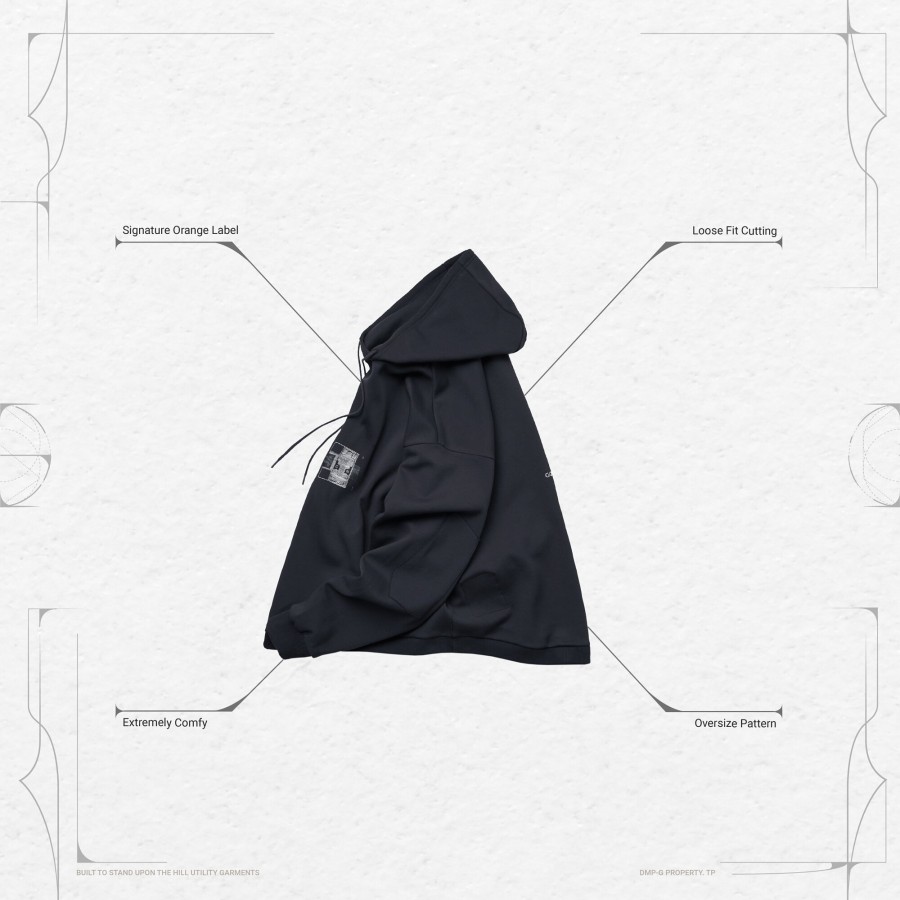 Tops 432HZ | Goopimade Vi-X03H - "Misty Poet" Logo Hoodie - Bathyal