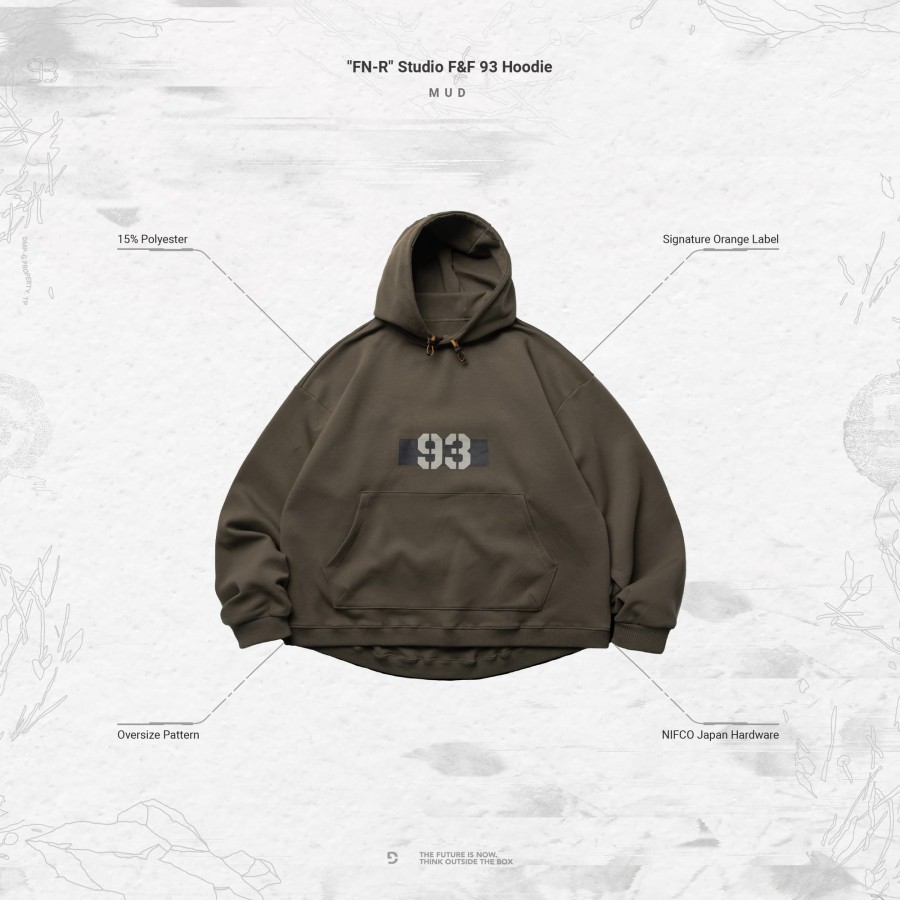 Tops 432HZ | Goopimade "Fn-R" Studio F&F 93 Hoodie - Mud