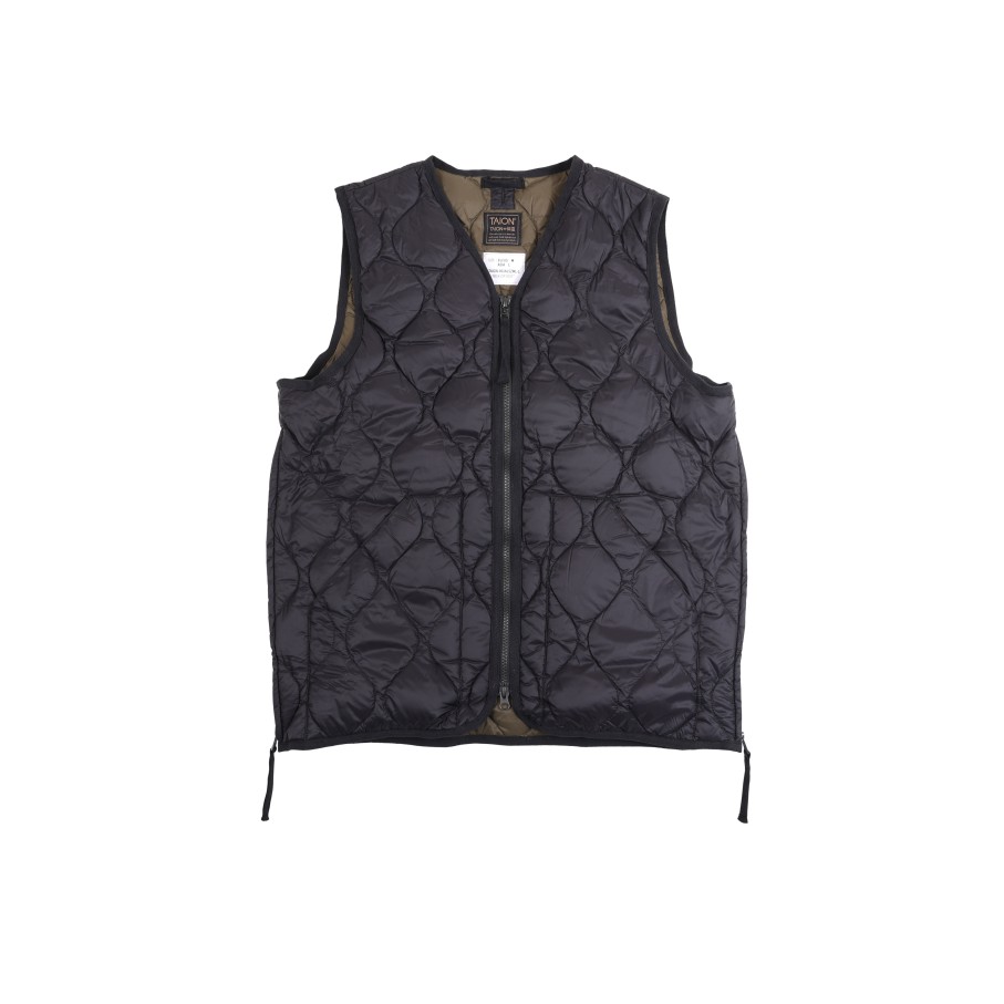 Tops 432HZ | Taion Military V-Neck W-Zip Down Vest Taion-001Alszml-1