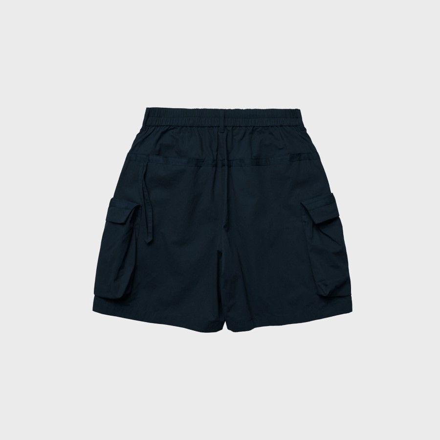 Bottoms 432HZ | Melsign - Strap Washed Cargo Shorts - Navy