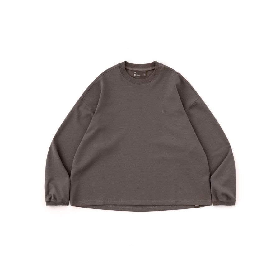 Tops 432HZ | Melsign X Mouggan - Crewneck L/S T-Shirt - Gray Brown