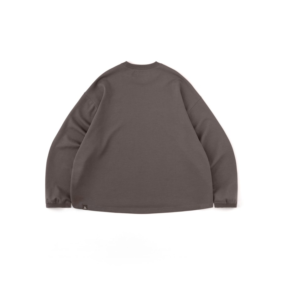 Tops 432HZ | Melsign X Mouggan - Crewneck L/S T-Shirt - Gray Brown