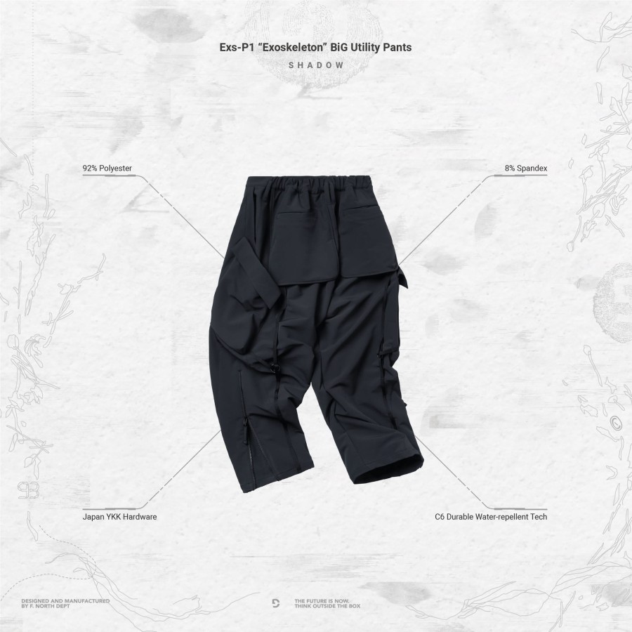 Bottoms 432HZ | Goopimade Exs-P1 "Exoskeleton" Big Utility Pants - Shad