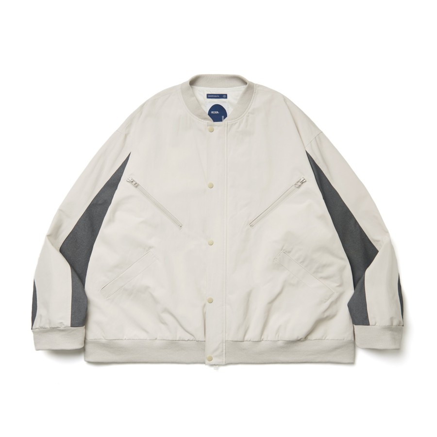 Tops 432HZ | Melsign - Light Bomber Jacket - Ash White