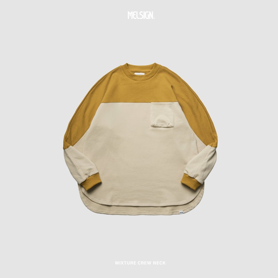 Tops 432HZ | Melsign - Mixture Crew Neck - Mustard