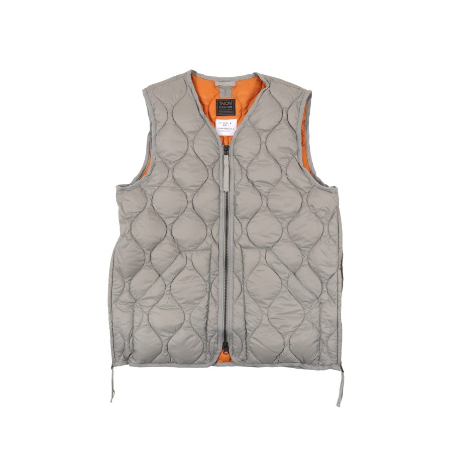 Tops 432HZ | Taion Military V-Neck W-Zip Down Vest Taion-001Alszml-1